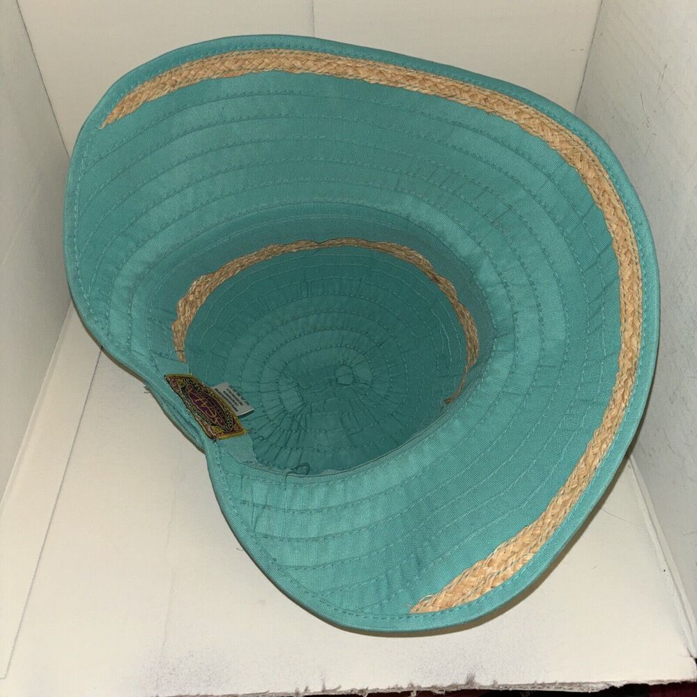 Handcrafted Scala women's raffia wide visor light weight Hat - Picture 4 of 5